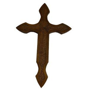 Homemade Wooden Cross 15.5" Tall Religious Christian Rustic Decor